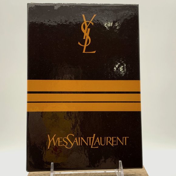 NIB VTG Yves St Laurent box set 3 B-monogrammed handkerchiefs cotton/polyester - Picture 1 of 8